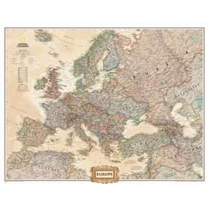 National Geographic continentkaart Europa 3 delen, reuzeformaat (Engels)